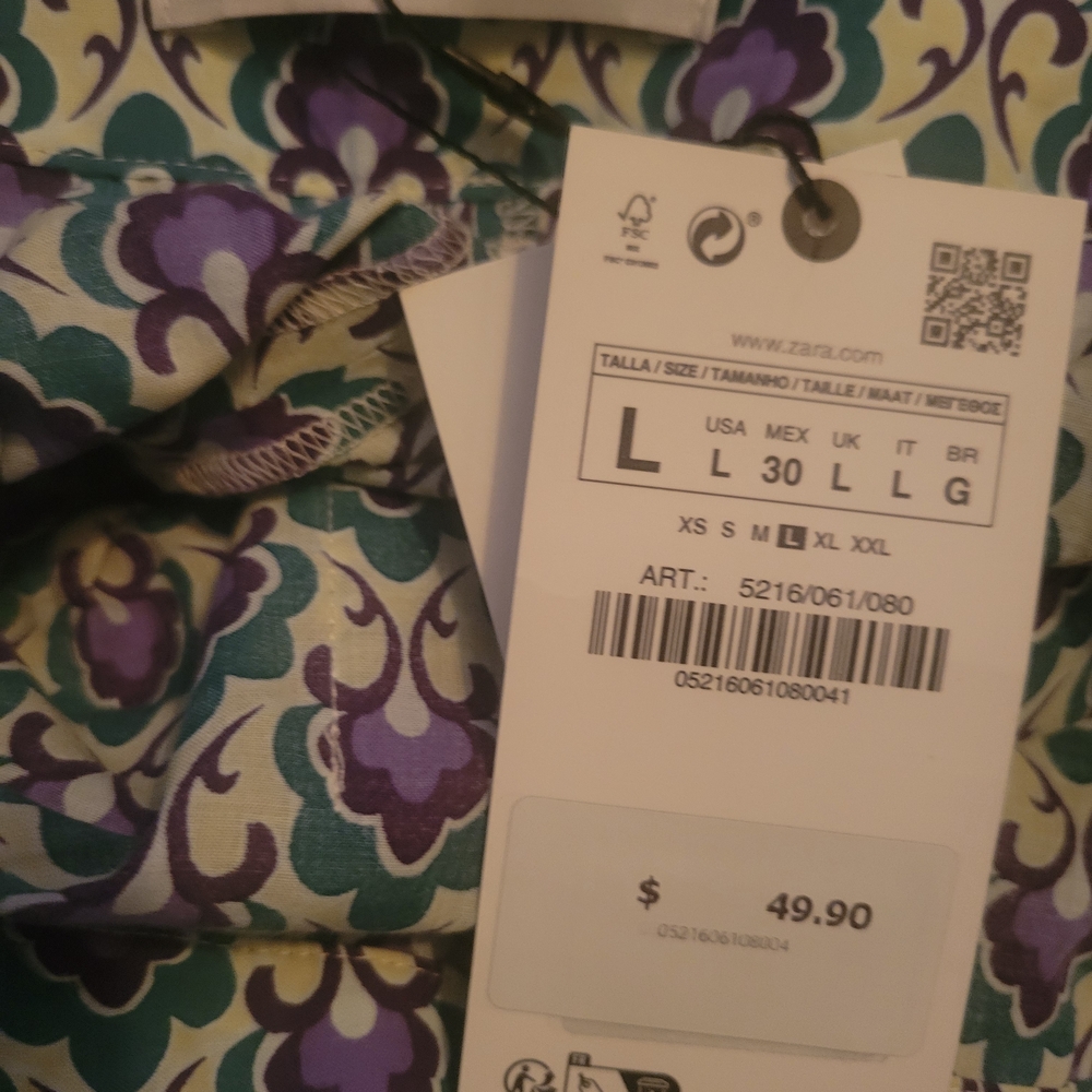 Zara Multicolor Patterned Pants NWT - image 3